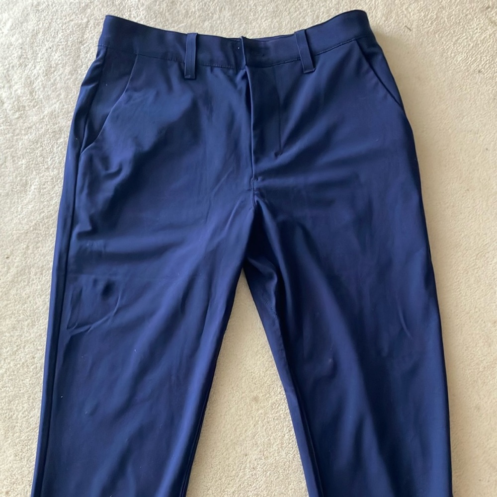 TRUWEAR Prodigy Navy Blue Dress Pants with Belt Loops and Tapered Fit